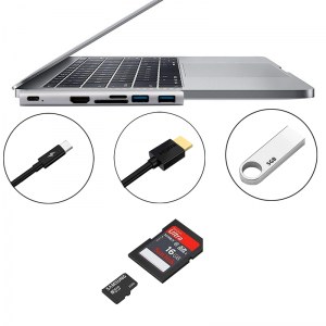 ADAPTATEUR 7in1 HUB USB-C HDMI SD POUR MACBOOK PRO / AIR H7