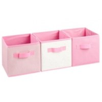 Bac de rangement - lot de 3 - rose