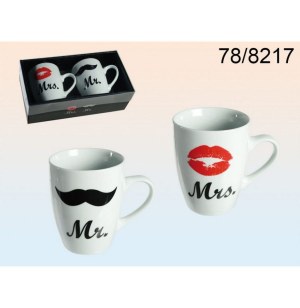 Mugs mug mr & mrs - coffret de 2 tasses