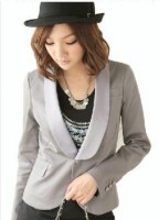 Veste col châle manches longues Gris