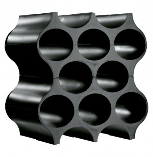 Casier à bouteilles noir set_up - casier superposable de rangement -