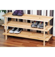 Range chaussures - bois - 3 niveaux
