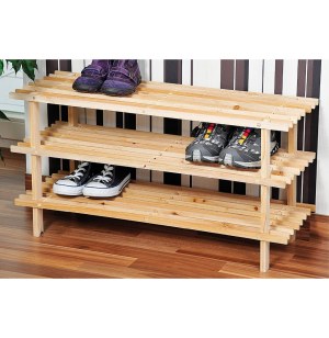 Range chaussures - bois - 3 niveaux