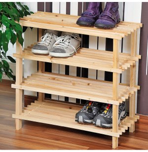 Range chaussures - bois - 4 niveaux
