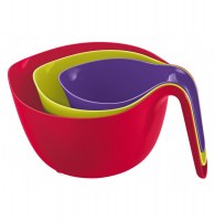 Bols de mixage mixxx - lot de 3 - prune / vert / framboise - koziol