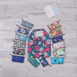 Sac à courses imperméable pliable en porte monnaie avec fermeture éclair