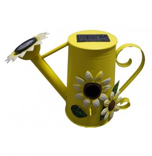 Balise solaire - arrosoir jaune - jardin