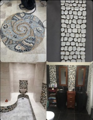 Galets, frises, plinthes, carreaux faïence