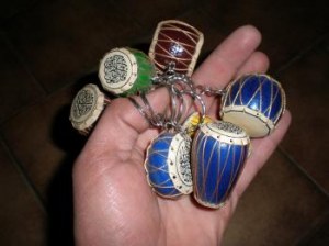 Porte clef bois decoré calligraphie