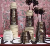 Lot vase céramique/metal