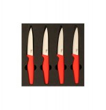 Couteaux céramiques manches antidérapants rouges - coffret de 4 cout