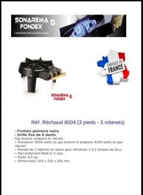 Rechauds a gaz tripatte