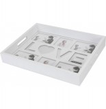 Plateau de service en bois - love - blanc