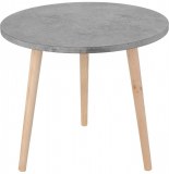 Table basse ronde - pieds en bois - gris