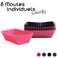 Moules à mini cakes / financiers individuels en silicone - lot de 8