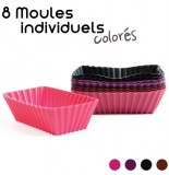 Moules à mini cakes / financiers individuels en silicone - lot de 8