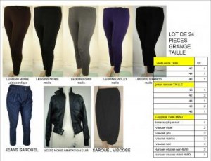 LOT DE 24 PIECES DE VETEMENT FEMME GRANDE TAILLE