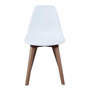 Chaise scandinave avec pieds en bois - blanc
