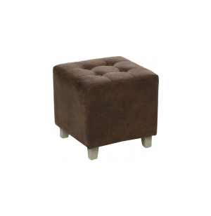 Pouf effet cuir - léandre - meuble