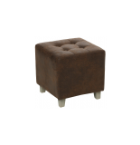 Pouf effet cuir - léandre - meuble