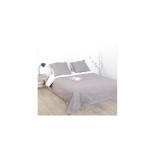 Dessus de lit et 2 taies d'oreillers arabesques - 240 x 260 cm - taupe