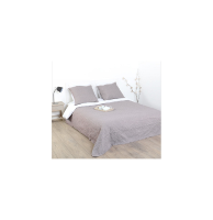 Dessus de lit et 2 taies d'oreillers arabesques - 240 x 260 cm - taupe