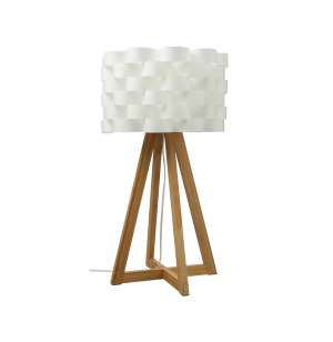 Lampe bambou papier moki - h 55 cm