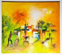 Tableau africain abstrait