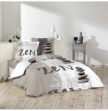 Parure de lit 3 pièces - imprimé galets - 240 x 220 cm