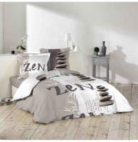 Parure de lit 3 pièces - imprimé galets - 240 x 220 cm