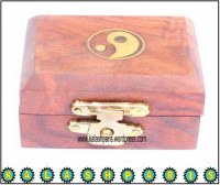 Boîte petit ying yang en boi travail incrusté fait main artisanat grossiste boutique en ligne