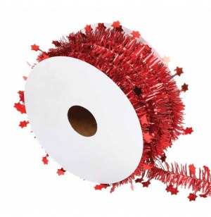 Guirlande en rouleau - etoiles rouges - 3 m