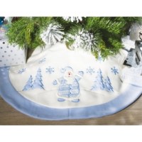 Tapis sapin en feutrine - bleu - décoration