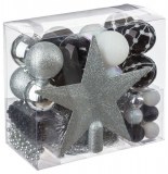 Kit de boules de no Ğl - argentées - 44 pièces