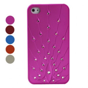 Queue de paon cas d'iphone en forme de cristal iphone 4 et 4S