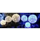 Boules de no Ğl lumineuses led - lot de 3 boules - lumière chaude