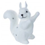Figurine écureuil - 32 cm - blanc et strass