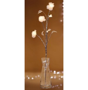 Fleur artificielle - 3 tiges - led