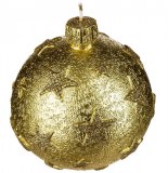 Bougie boules de no Ğl - d 9 cm - or