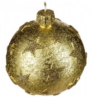 Bougie boules de no Ğl - d 9 cm - or