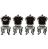 Cavalier de table - résine - lot de 4 - argent