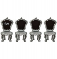Cavalier de table - résine - lot de 4 - argent