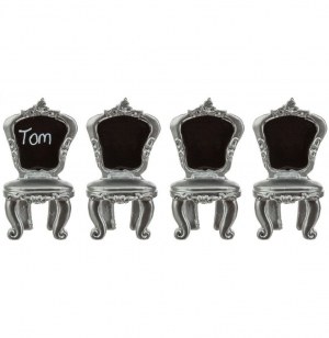 Cavalier de table - résine - lot de 4 - argent