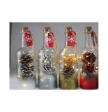 Bouteille lumineuse - 10 led - argent