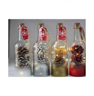 Bouteille lumineuse - 10 led - argent