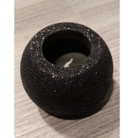 Bougie en cire - led - ronde - noir