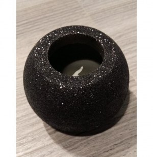 Bougie en cire - led - ronde - noir