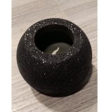 Bougie en cire - led - ronde - noir