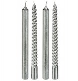 Bougie bâton - lot de 4 - argent