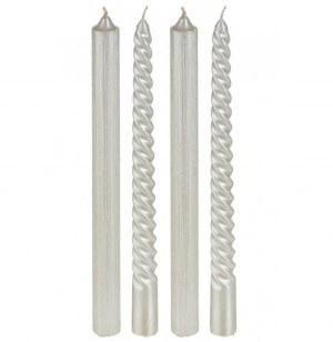 Bougie bâton - lot de 4 - blanc